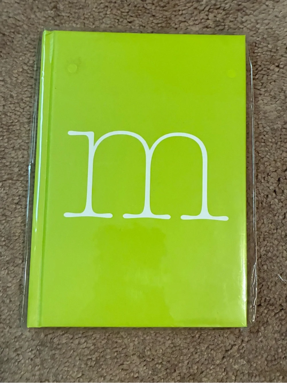 Lime Green Hardcover Journal with M Monogram